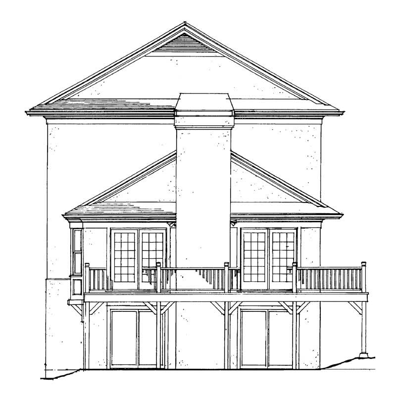 Home Plan Rear Elevation of this 3-Bedroom,2546 Sq Ft Plan -137-1262