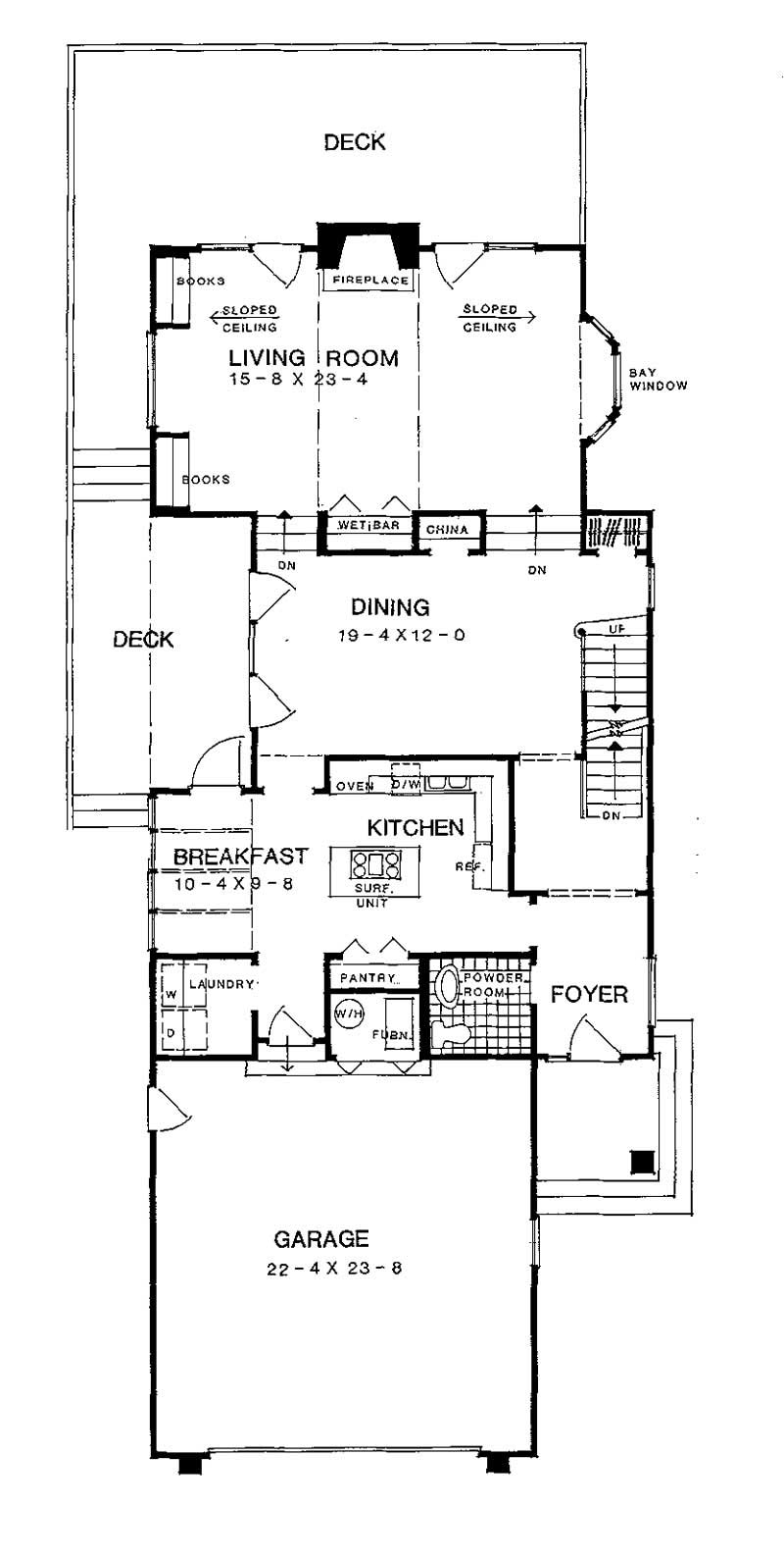 Floor Plan First Story of Country Plan #137-1262