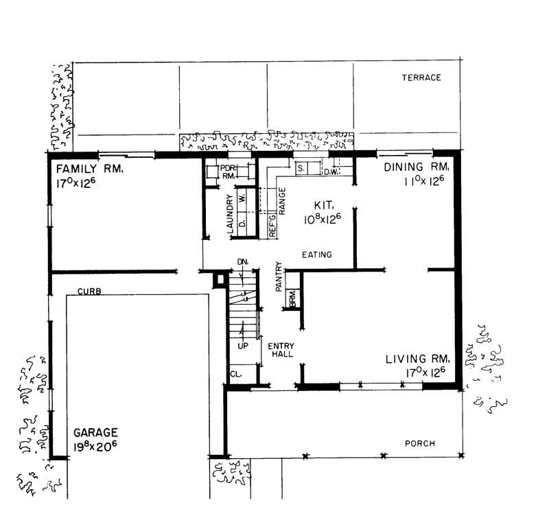 Floor Plan First Story of Country Plan #137-1265