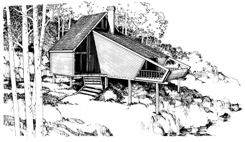 Front elevation of Contemporary home (ThePlanCollection: House Plan #137-1267)