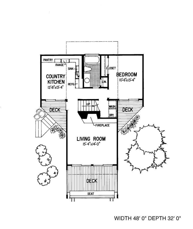 Floor Plan First Story of Contemporary Plan #137-1267