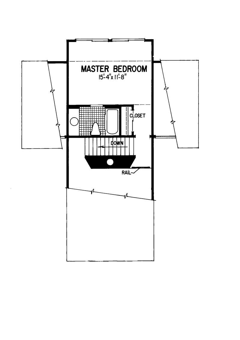 Floor Plan Second Story of Contemporary Plan #137-1267