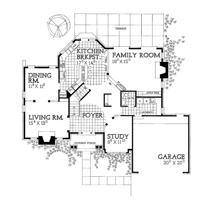 Floor Plan First Story of Traditional Plan #137-1272