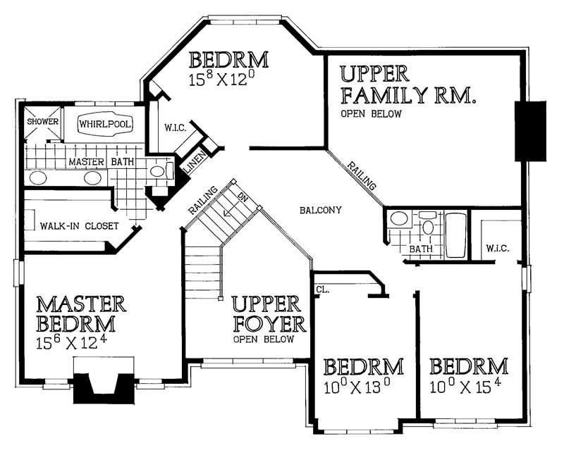 Floor Plan Second Story of Traditional Plan #137-1272