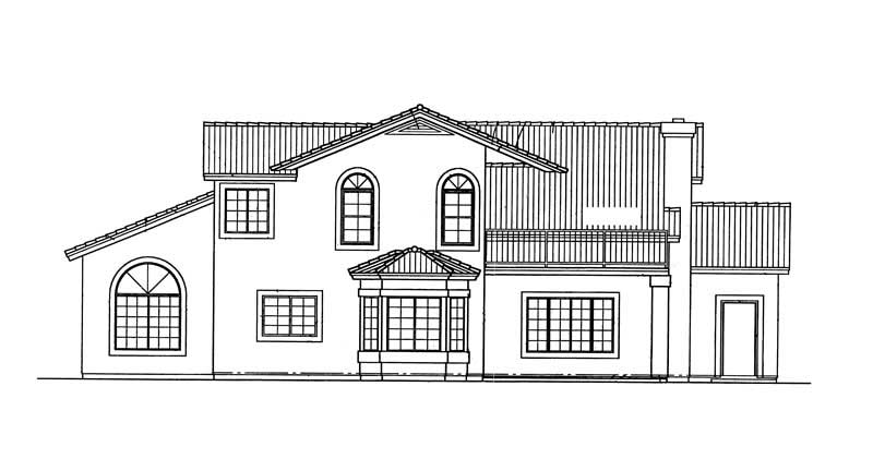 Home Plan Rear Elevation of this 4-Bedroom,2900 Sq Ft Plan -137-1273