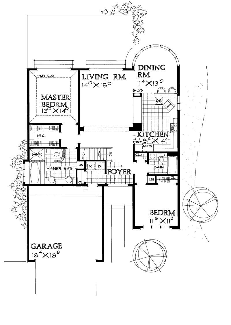 Floor Plan First Story of Bungalow Plan #137-1275