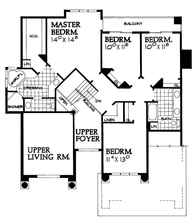 Floor Plan Second Story of Ranch Plan #137-1276