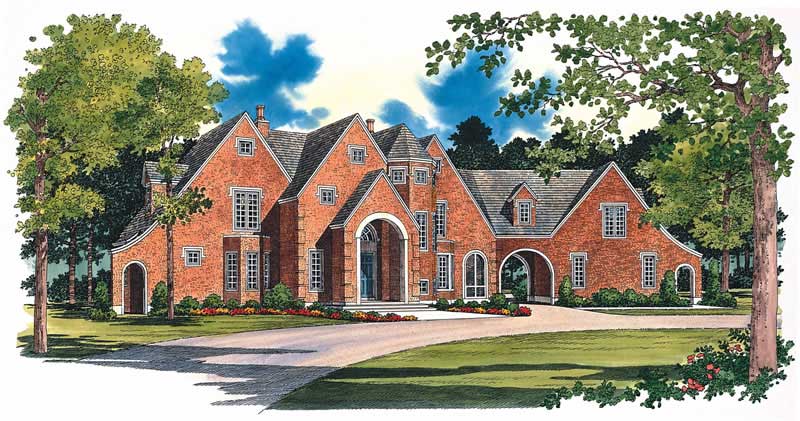 Home Plan Front Elevation of this 5-Bedroom,2403 Sq Ft Plan -137-1278
