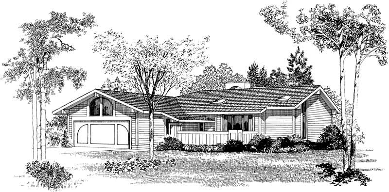 Front View of this 3-Bedroom, 1387 Sq Ft Plan - 137-1279