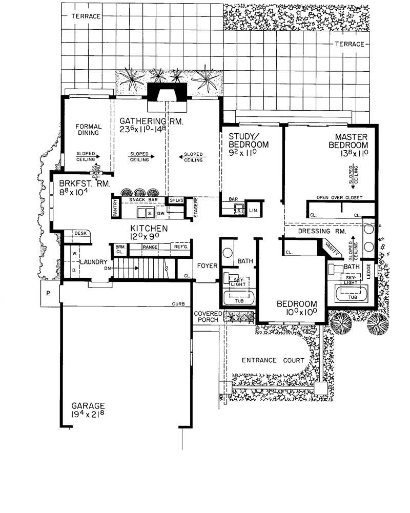 Floor Plan First Story of Contemporary Plan #137-1279