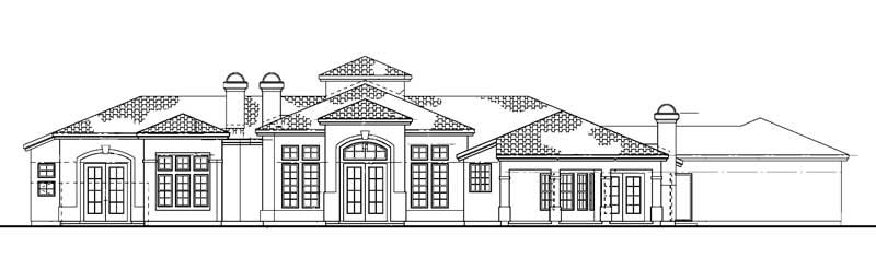Home Plan Rear Elevation of this 3-Bedroom,3034 Sq Ft Plan -137-1280