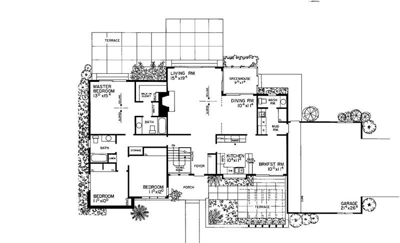 Floor Plan First Story of Contemporary Plan #137-1281
