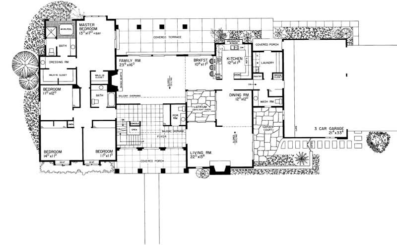 Floor Plan First Story of Contemporary Plan #137-1283