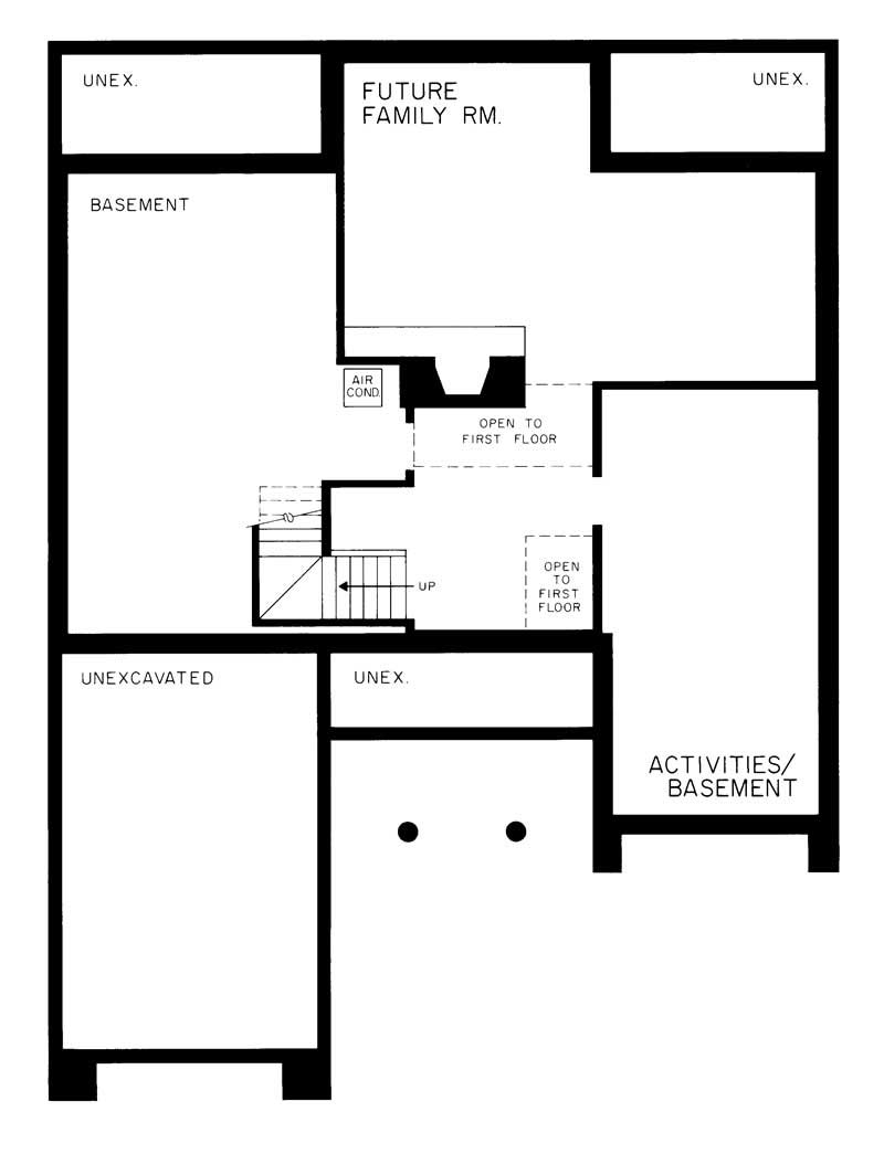 Floor Plan Basement of Contemporary Plan #137-1284