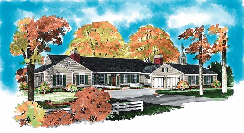 Home Plan Front Elevation of this 4-Bedroom,3018 Sq Ft Plan -137-1285