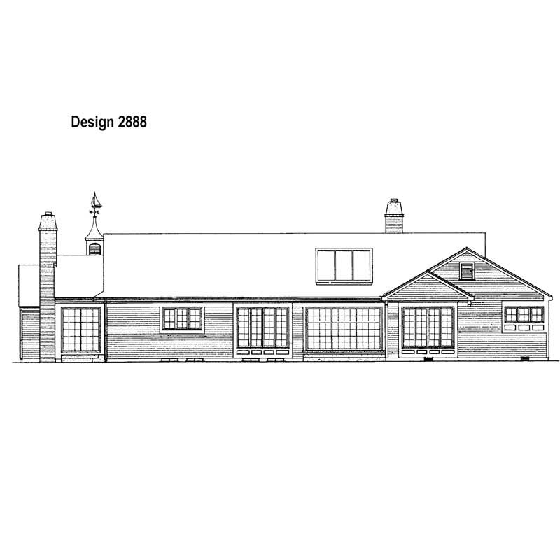 Home Plan Rear Elevation of this 4-Bedroom,3018 Sq Ft Plan -137-1285