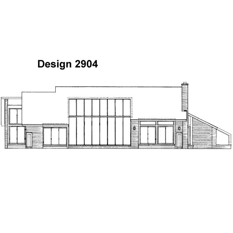 Home Plan Rear Elevation of this 4-Bedroom,3777 Sq Ft Plan -137-1287