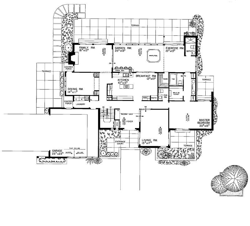 Floor Plan First Story of Contemporary Plan #137-1287