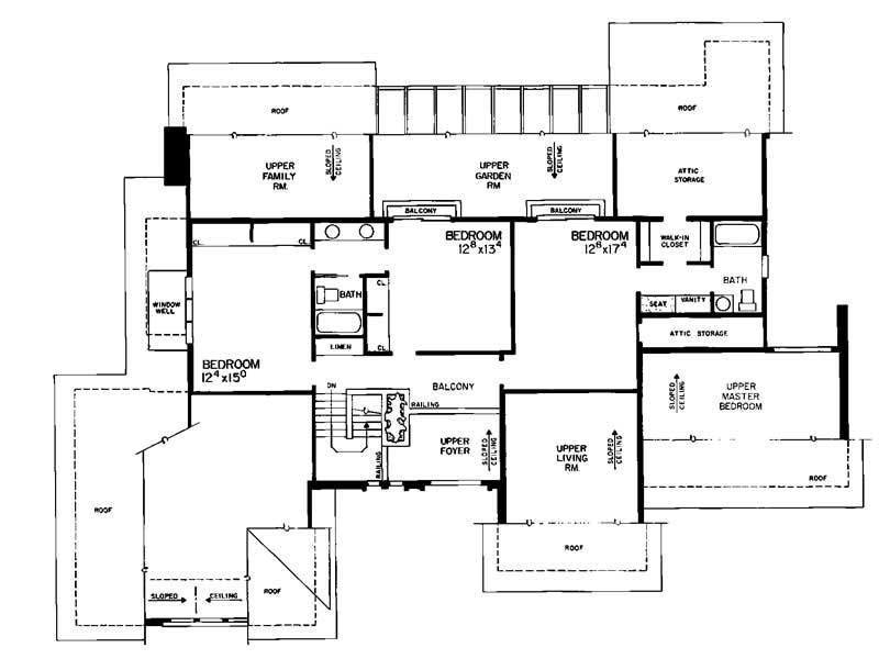Floor Plan Second Story of Contemporary Plan #137-1287