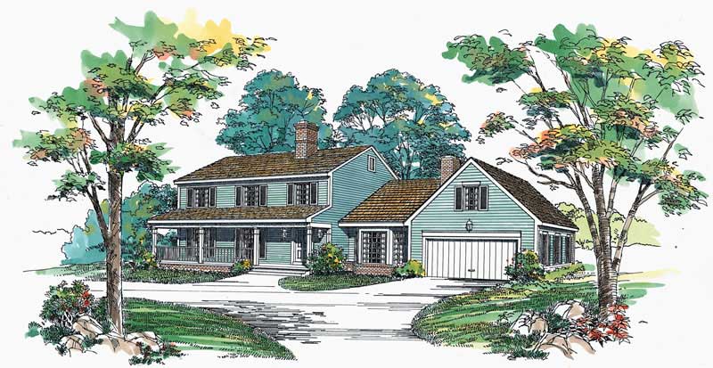 Country home (ThePlanCollection: Plan #137-1288)