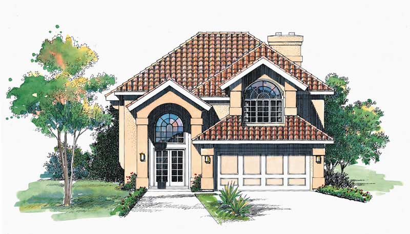 Mediterranean home (ThePlanCollection: Plan #137-1290)