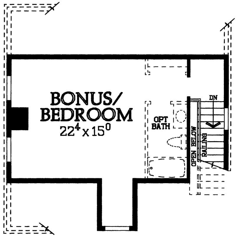 Floor Plan Bonus Room of Colonial Plan #137-1293