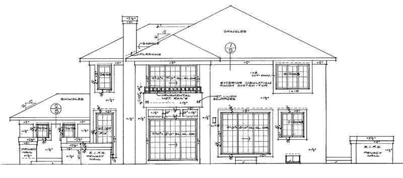Home Plan Rear Elevation of this 3-Bedroom,3158 Sq Ft Plan -137-1294