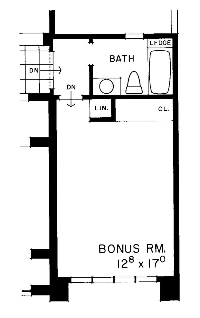 Floor Plan Bonus Room of Mediterranean Plan #137-1294
