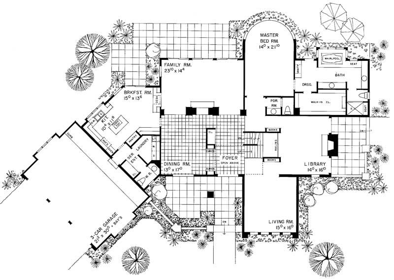 Floor Plan First Story of Contemporary Plan #137-1295