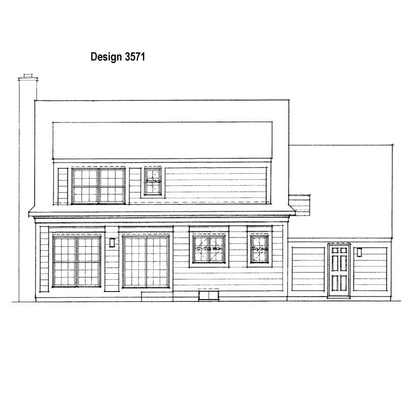 Home Plan Rear Elevation of this 3-Bedroom,1747 Sq Ft Plan -137-1296
