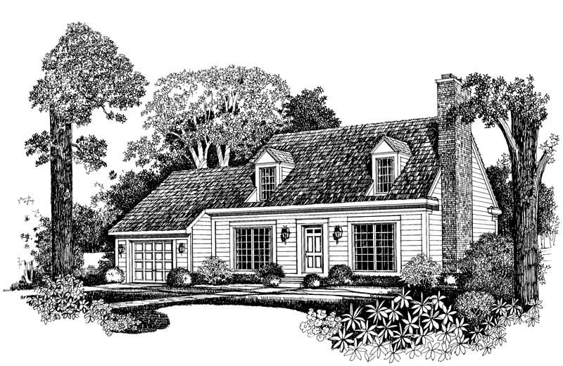 Home Plan Front Elevation of this 3-Bedroom,1747 Sq Ft Plan -137-1296