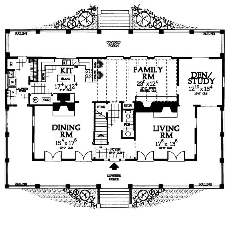 Floor Plan First Story of Country Plan #137-1297