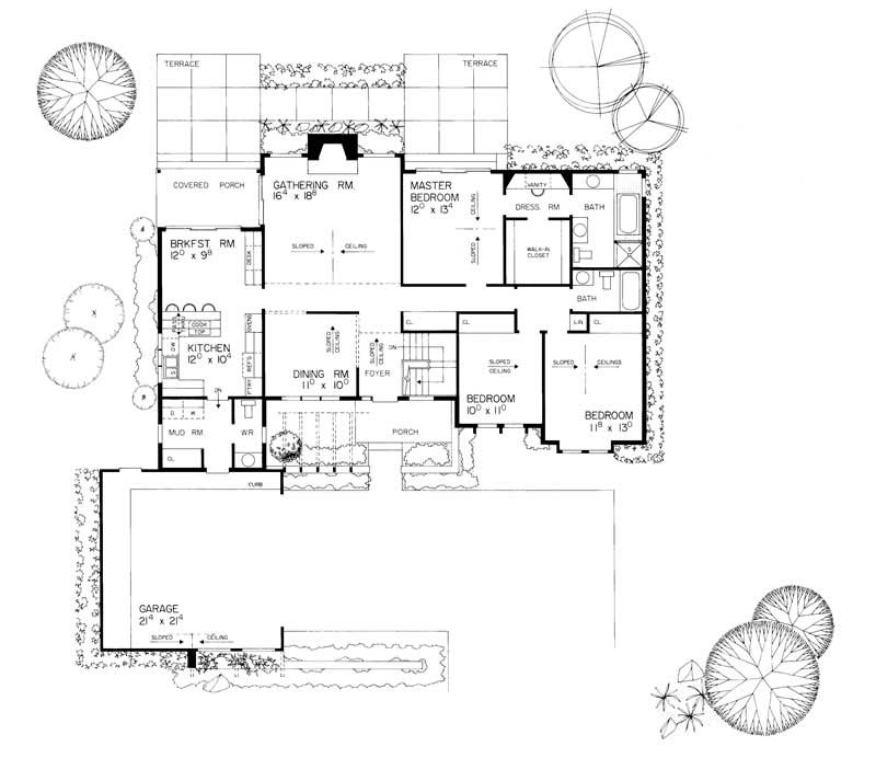 Floor Plan First Story of Contemporary Plan #137-1303