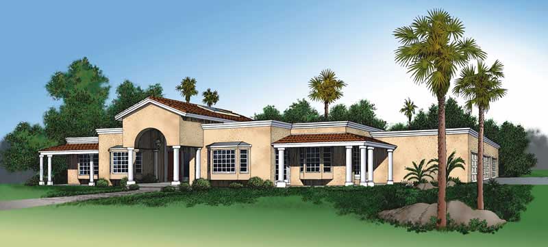 Mediterranean home (ThePlanCollection: Plan #137-1306)