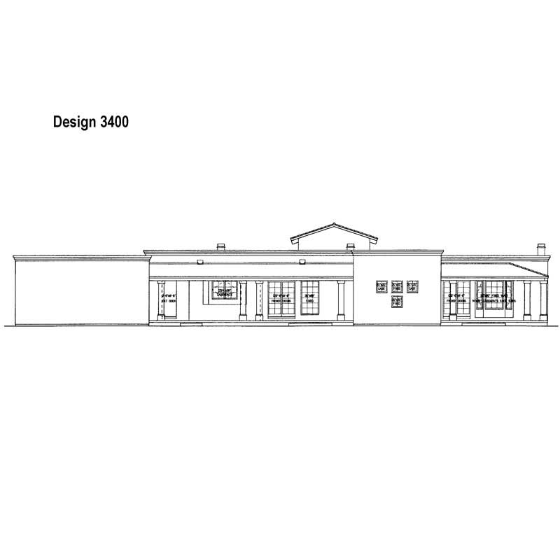Home Plan Rear Elevation of this 3-Bedroom,2784 Sq Ft Plan -137-1306
