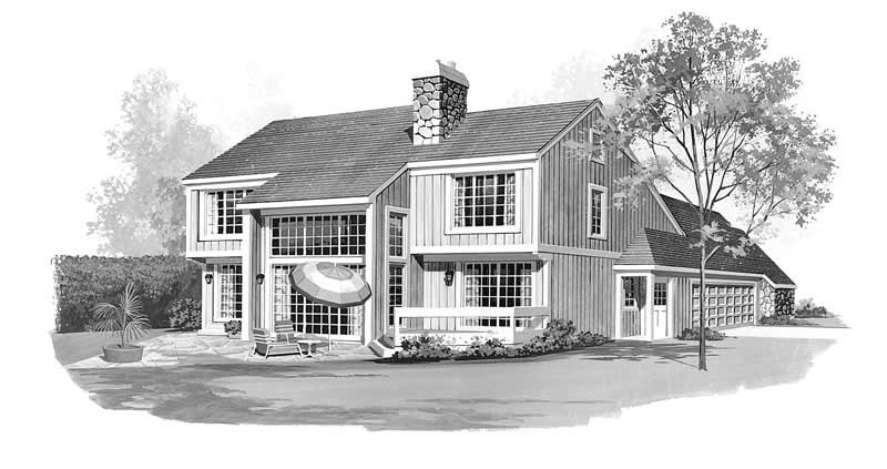 Home Plan Rear Elevation of this 3-Bedroom,1993 Sq Ft Plan -137-1313