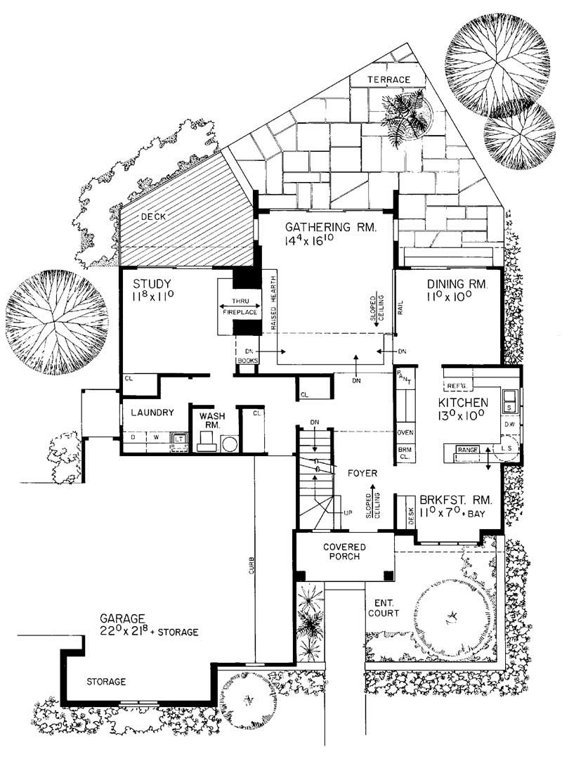 Floor Plan First Story of Country Plan #137-1313