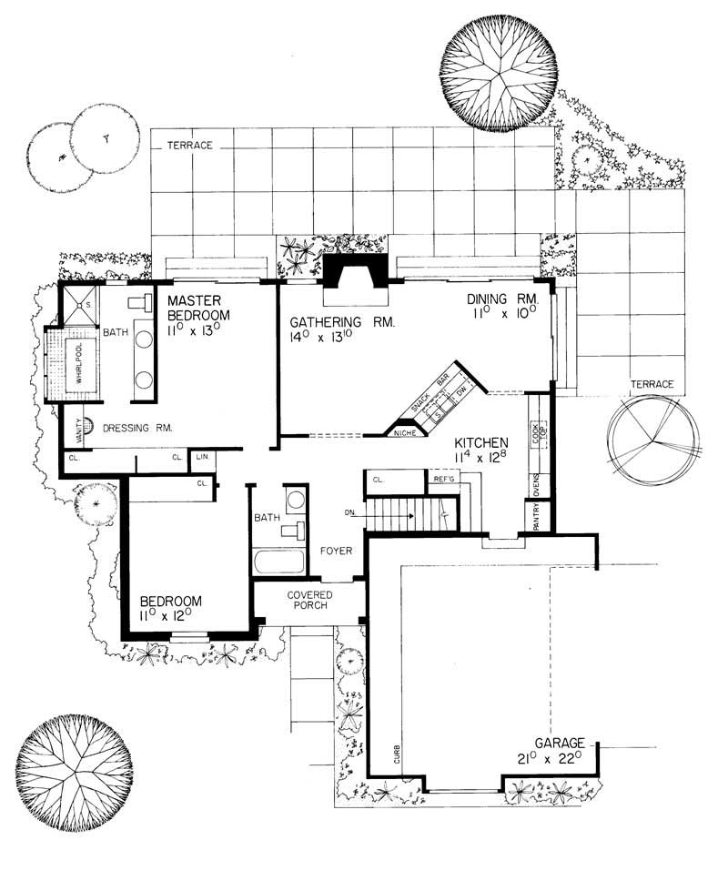 Floor Plan First Story of Country Plan #137-1315