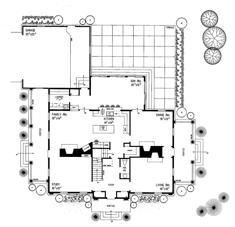 Floor Plan First Story of Colonial Plan #137-1317