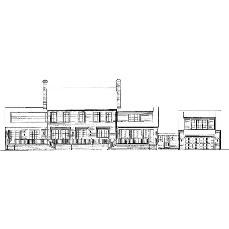 Home Plan Rear Elevation of this 4-Bedroom,4341 Sq Ft Plan -137-1318