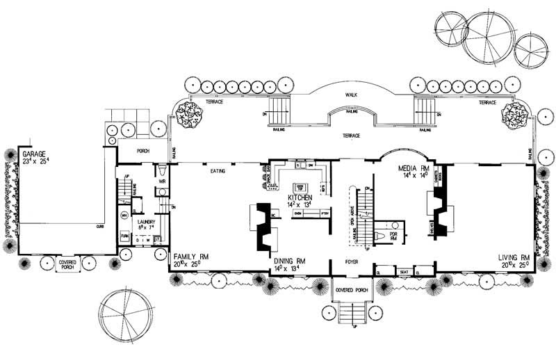 Floor Plan First Story of Colonial Plan #137-1318