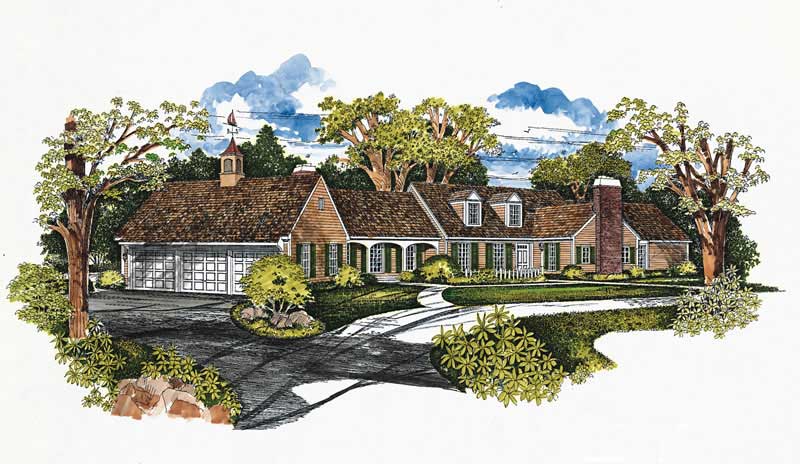 Ranch home (ThePlanCollection: Plan #137-1319)