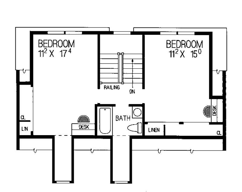Floor Plan Second Story of Ranch Plan #137-1319