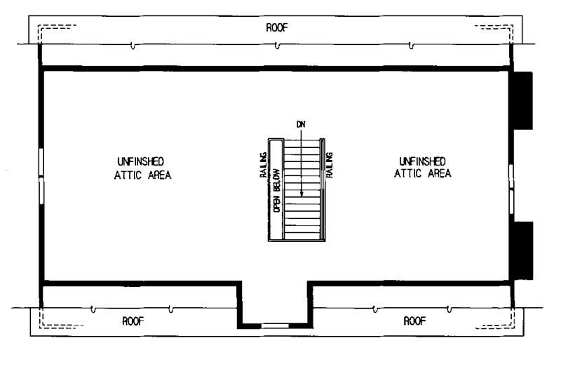 Floor Plan Third Story of Colonial Plan #137-1321