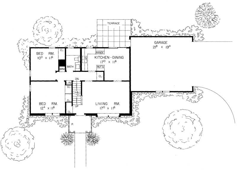 Floor Plan First Story of Cape Cod Plan #137-1323