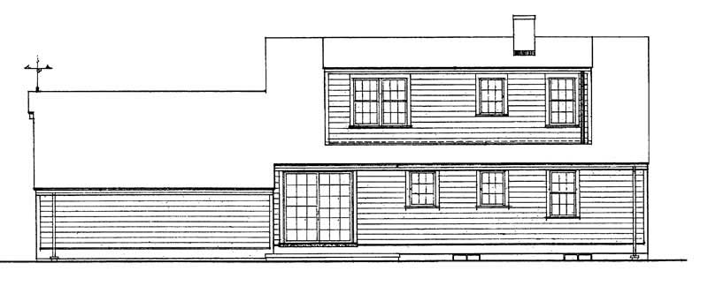 Home Plan Rear Elevation of this 4-Bedroom,1482 Sq Ft Plan -137-1323