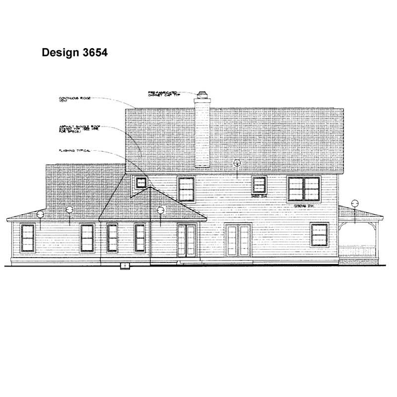 Home Plan Rear Elevation of this 4-Bedroom,2290 Sq Ft Plan -137-1324