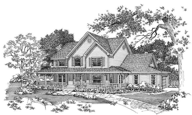 Home Plan Front Elevation of this 4-Bedroom,2290 Sq Ft Plan -137-1324