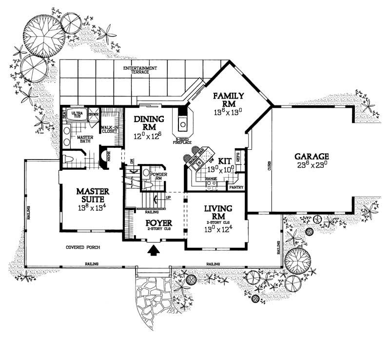 Floor Plan First Story of Country Plan #137-1324