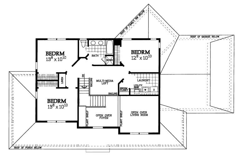 Floor Plan Second Story of Country Plan #137-1324